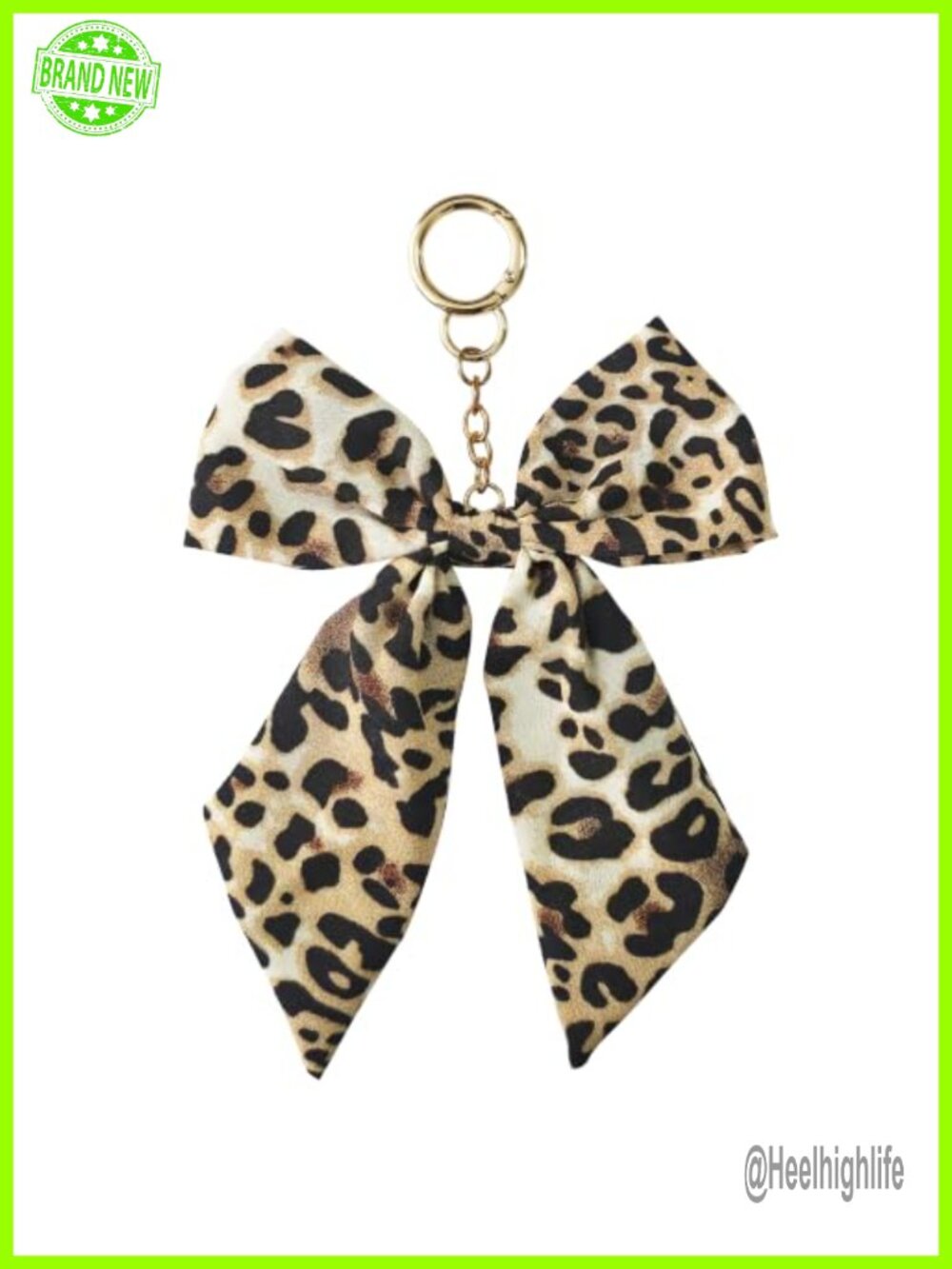Leopard Print Bow Purse Charm Bag Accessory Keychain